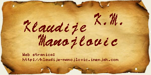 Klaudije Manojlović vizit kartica